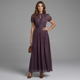 Amalia | Vestido Maxi con Escote en Forma de Llave y Cintura Fruncida