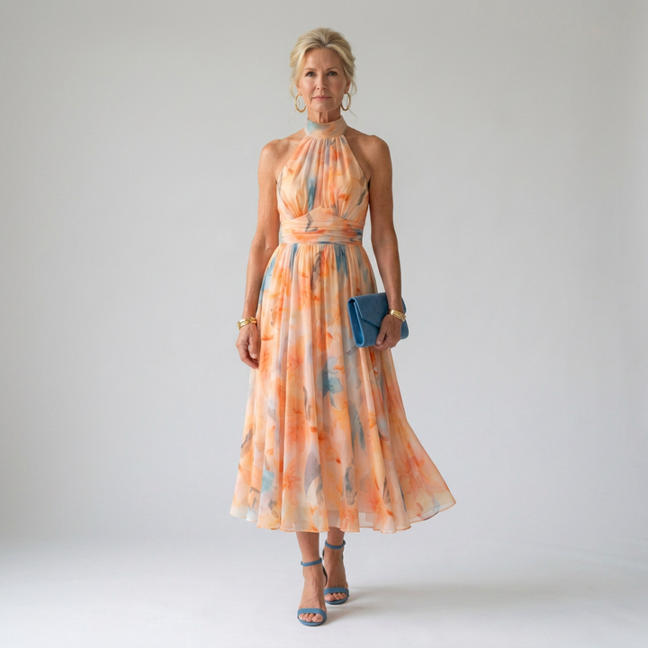Elena | Vestido Midi con Halter Suave