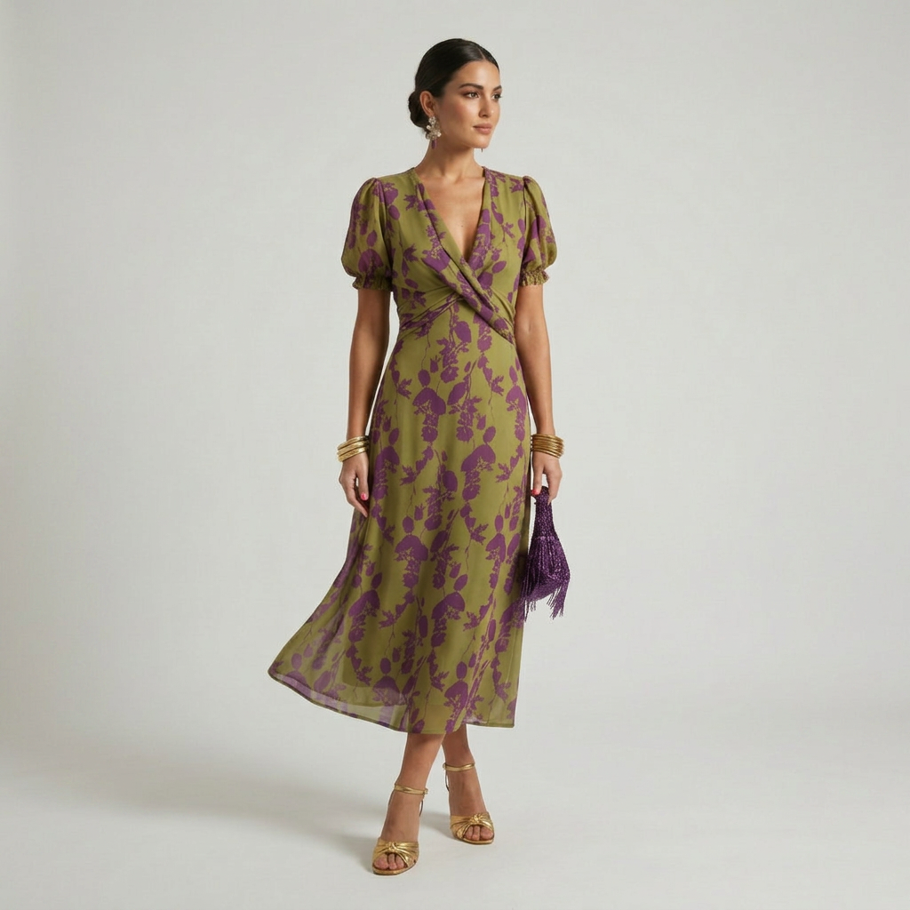 Leticia | Vestido Midi Floral Relajado