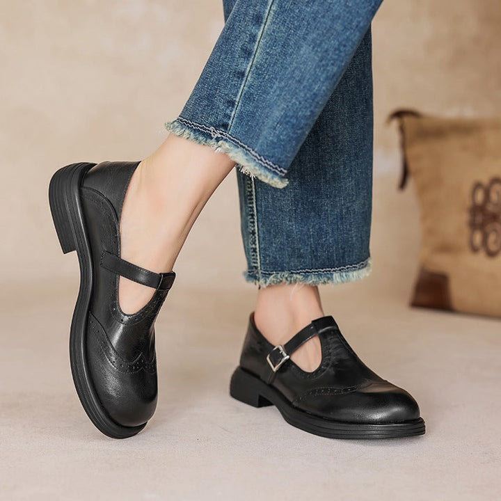 Talvanna | Elegante Zapato Mary Jane de Cuero para el Día a Día