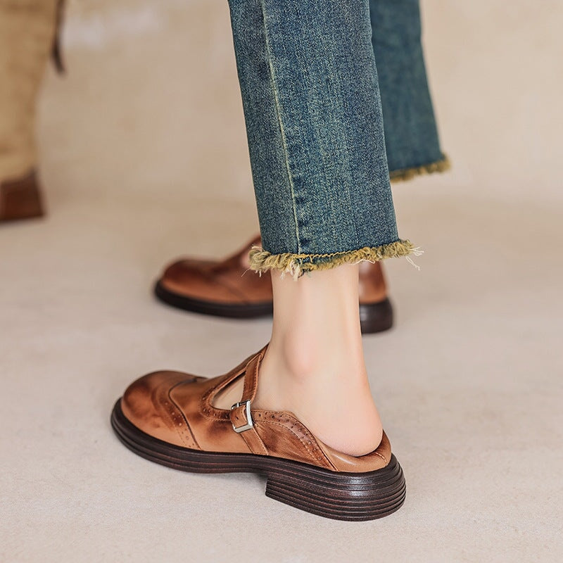 Talvanna | Elegante Zapato Mary Jane de Cuero para el Día a Día