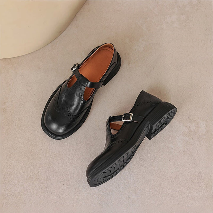 Talvanna | Elegante Zapato Mary Jane de Cuero para el Día a Día