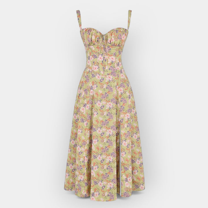 Vestido Midi Elegante con Corsé Estructurado