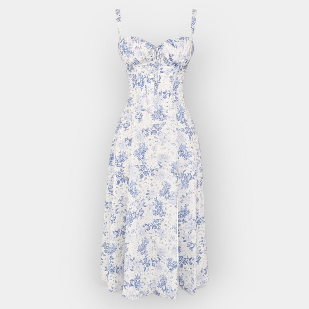 Vestido Midi Elegante con Corsé Estructurado