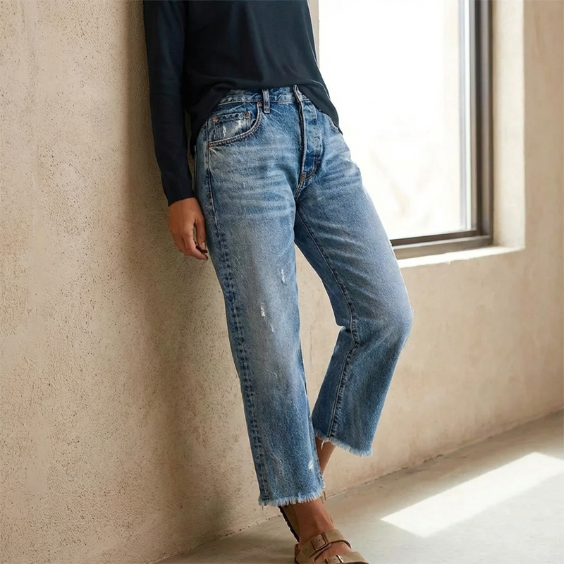 Elena™ Pantalones Vaqueros de Corte Recto para Mujeres