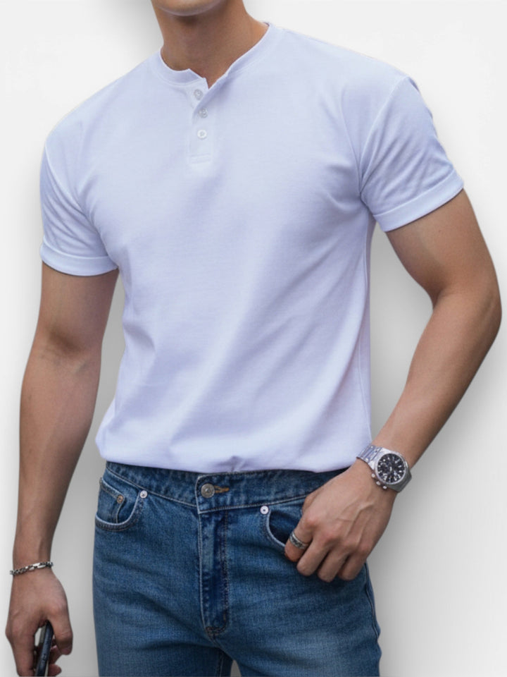 Mario| Camisa Henley Atemporal de Corte Preciso