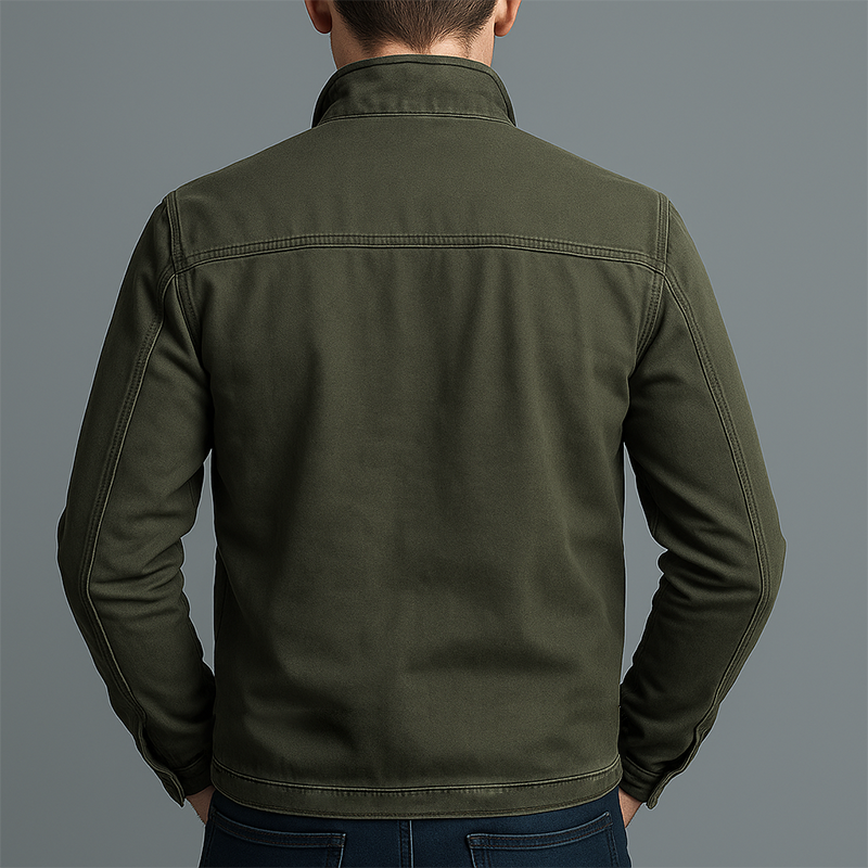 Men's Retro Casual Cotton Washed Zipper Lapel Jacket - Model MTA0339I1TO