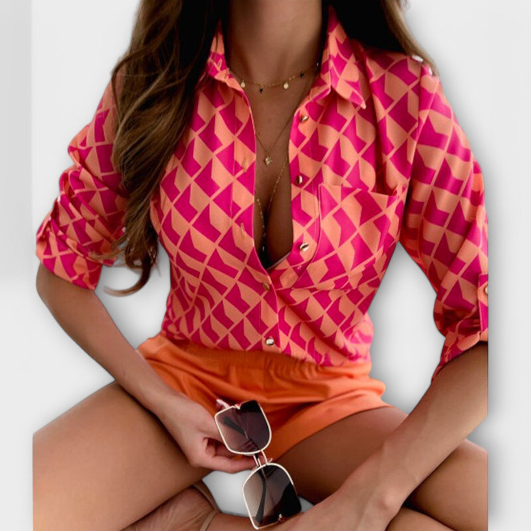 Maria - Blusa con Cuello Clásico